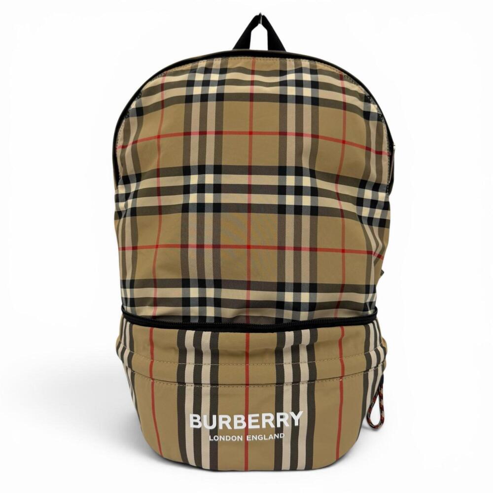 BURBERRY 8013921 Nova Check Logo Backpack, Body Bag, Rucksack, Daypack, Beige...